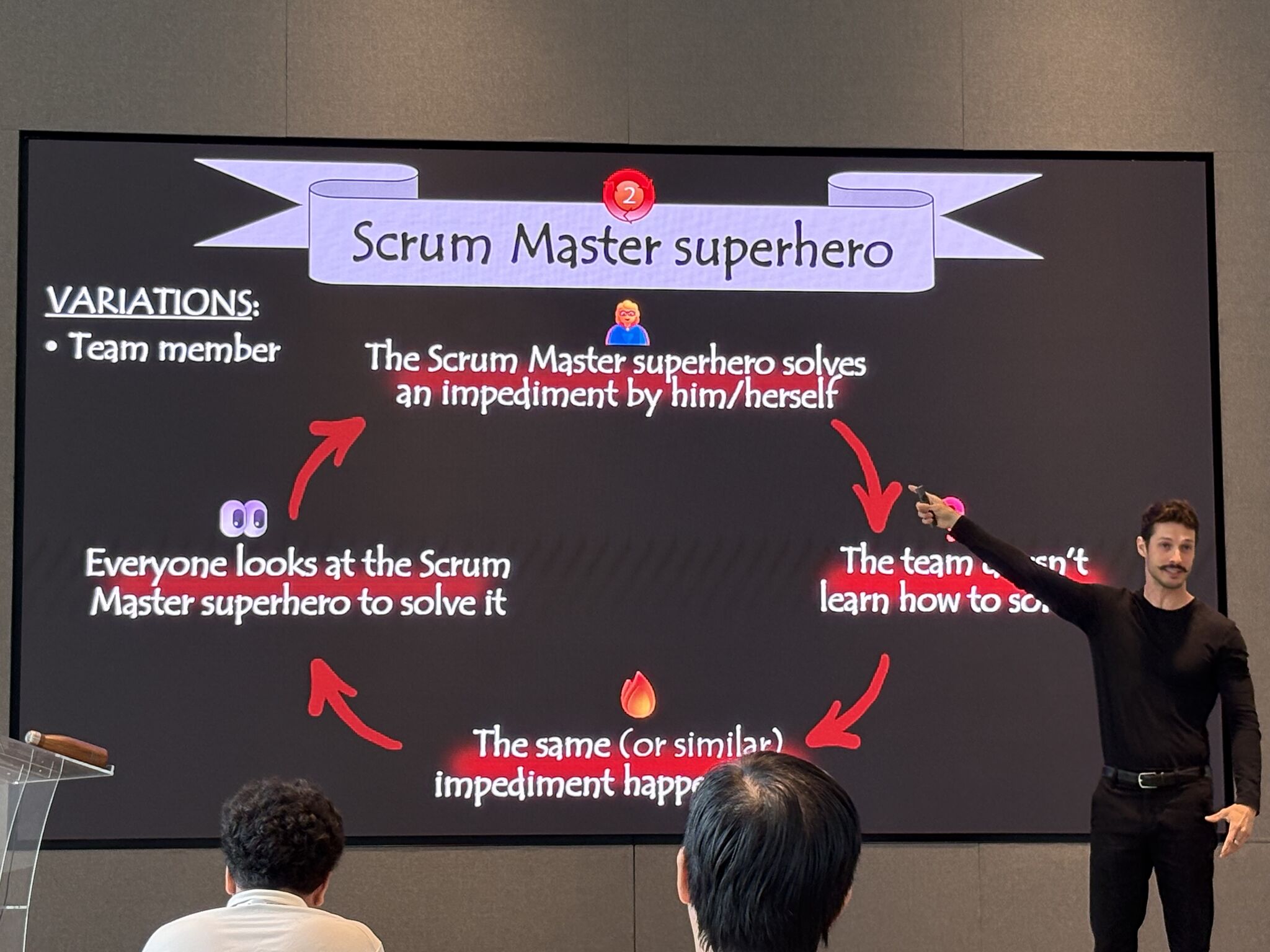 Artur presenting the 10 vicious circles keynote